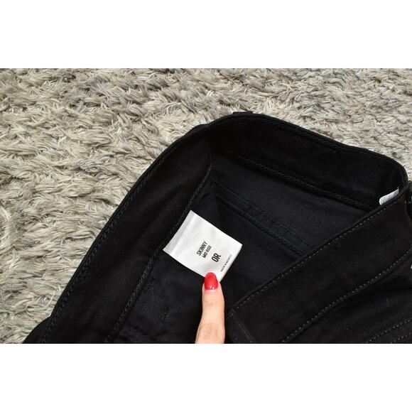 Express Black Skinny Mid Rise Jeans Cotton Blend Size 0 Zip Solid - Picture 5 of 7